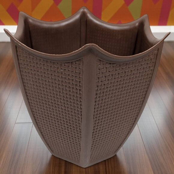 Vintage Brown Fesco Waste / Trash Can MCM Retro - Picture 1 of 10